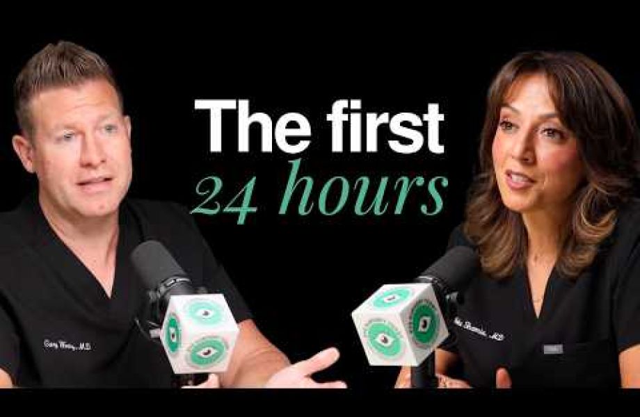 Two ophthalmologists discussing the first 24 hours after cataract surgery