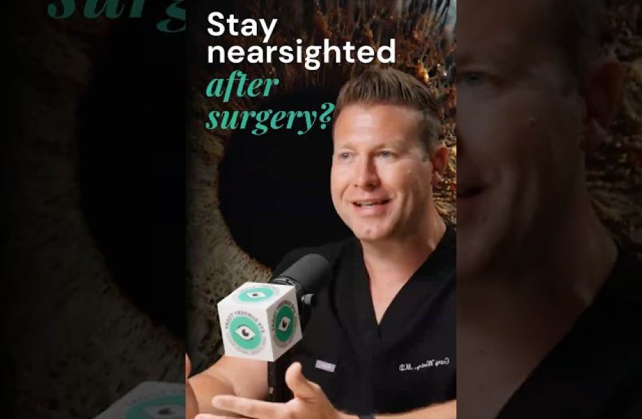 Male ophthalmologist discussing staying nearsighted after cataract surgery