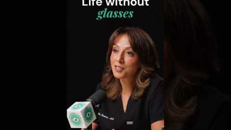 Female ophthalmologist discussing glasses after cataract surgery