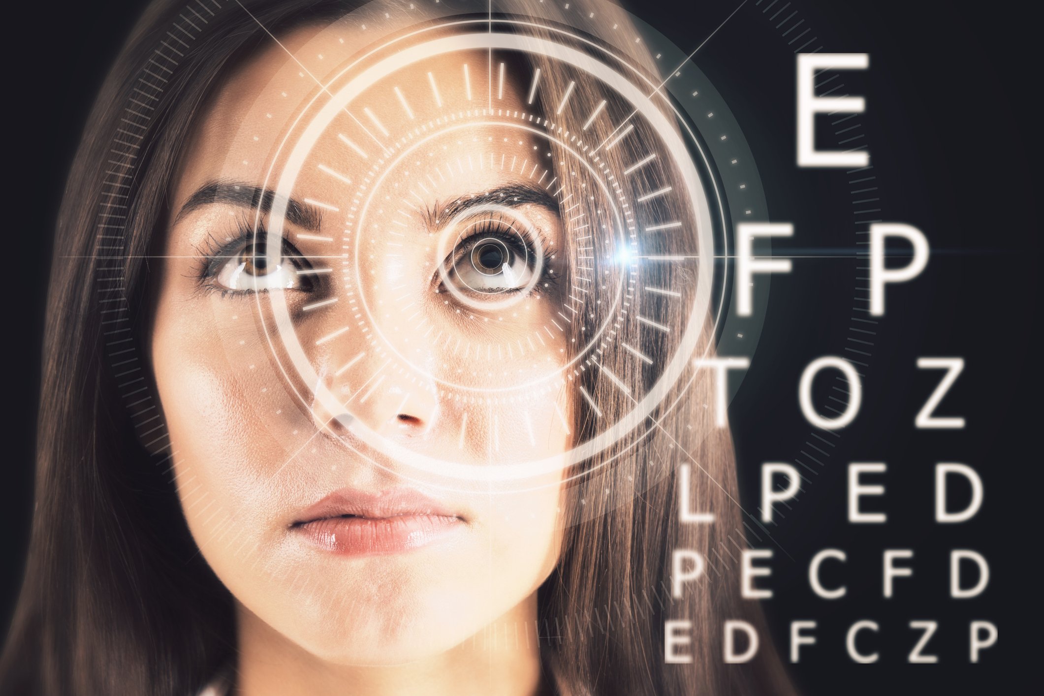 measuring an eye to represent planning for lens implants