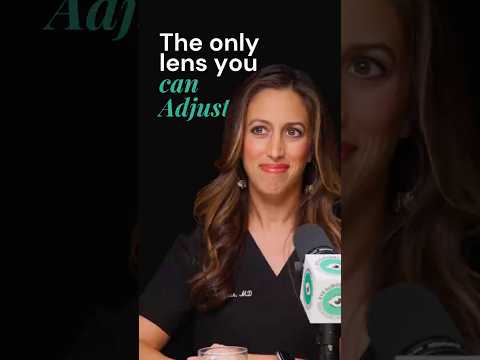 Female ophthalmologist speaking on camera about the light-adjustable lens for cataract surgery