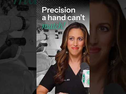 Female ophthalmologist discussing the precision benefits of laser cataract surgery