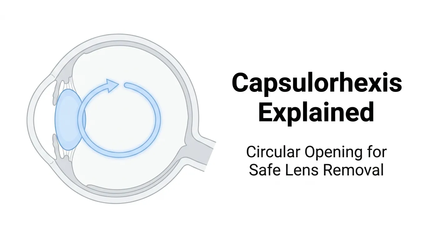 Capsulorhexis in cataract surgery creates a circular opening in the lens capsule to allow safe removal of the cloudy lens.