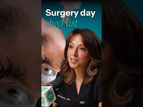 Female ophthalmologist discussing the cataract surgery day checklist