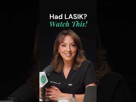 Female ophthalmologist discussing cataract surgery for patients with prior LASIK