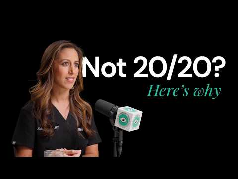 Female ophthalmologist discussing what happens when cataract surgery misses the refractive target