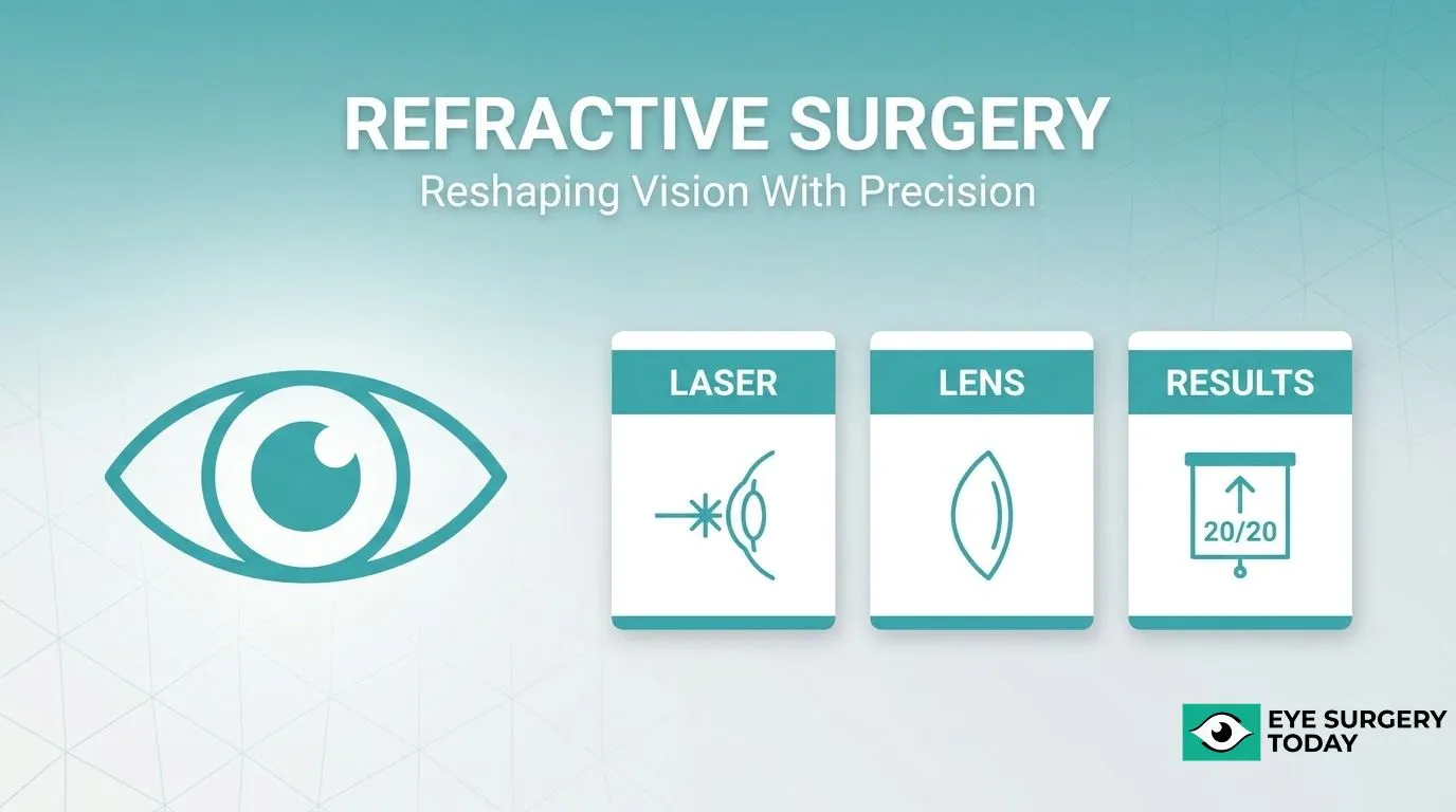 Refractive surgery overview showing how laser treatment and lens procedures help correct vision and improve visual clarity.