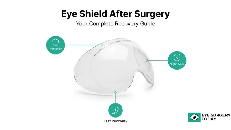 Eye shield after cataract surgery showing its role in protecting the eye during recovery and while sleeping