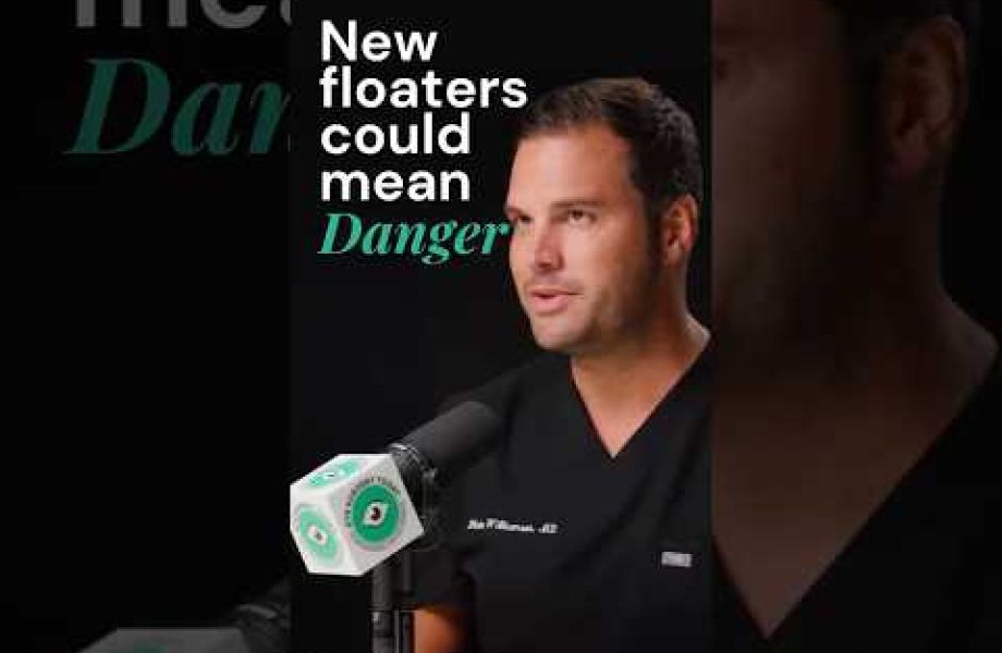 Male ophthalmologist discussing warning signs of new eye floaters after cataract surgery