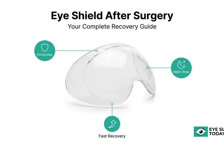 Eye shield after cataract surgery showing its role in protecting the eye during recovery and while sleeping