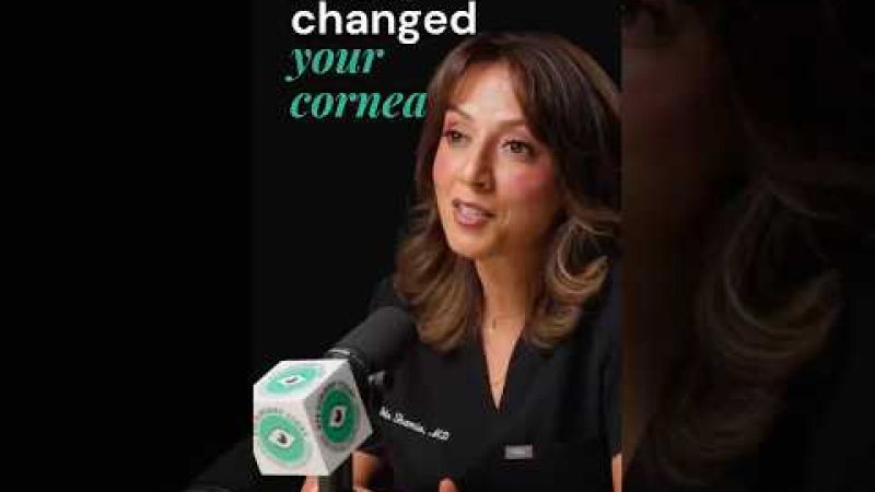 Female ophthalmologist explaining how LASIK affects cataract lens selection