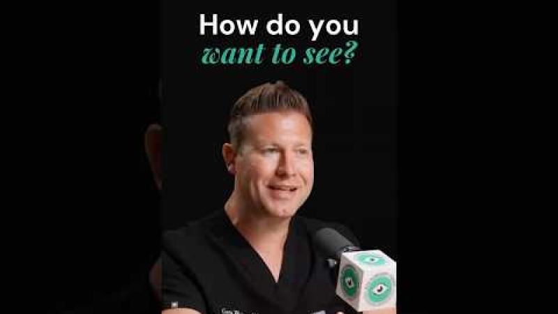 Male ophthalmologist discussing whether premium cataract lenses are worth the cost