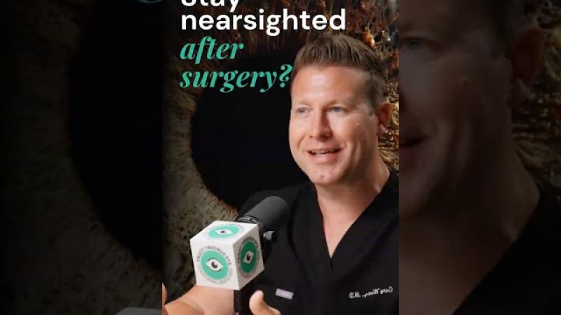 Male ophthalmologist discussing staying nearsighted after cataract surgery