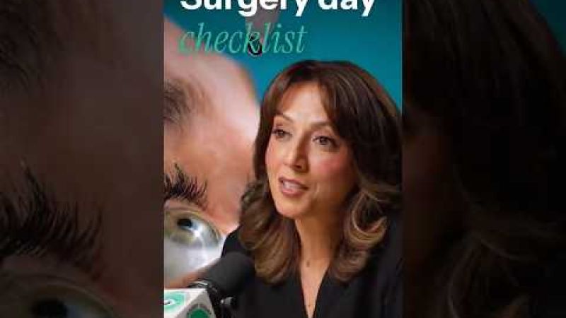 Female ophthalmologist discussing the cataract surgery day checklist