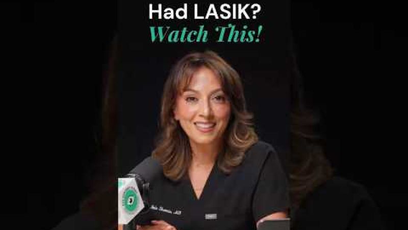 Female ophthalmologist discussing cataract surgery for patients with prior LASIK