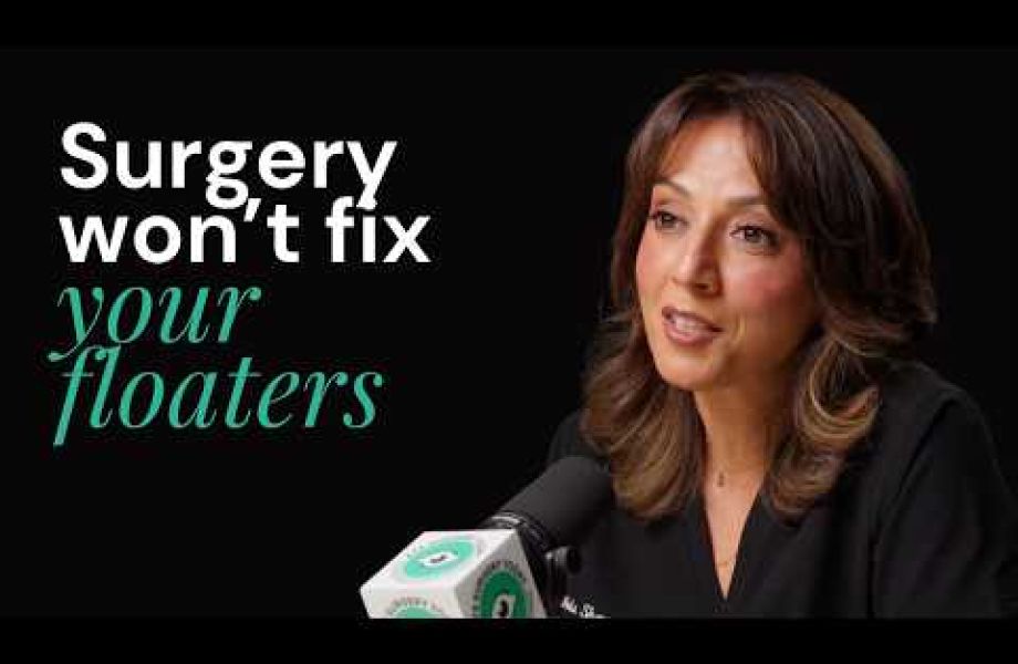 Female ophthalmologist discussing eye floaters after cataract surgery